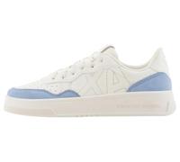 Armani Exchange Women's Seattle, Suede Details, Embroidered Logo Sneaker, Off White Blue Off White, 7.5 UK
