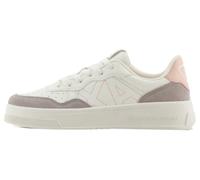 Armani Exchange Women's Seattle, Suede Details, Embroidered Logo Trainers, Off White Taupe Rose, 5.5 UK