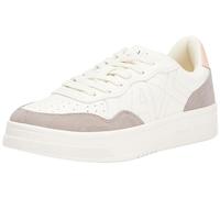 Armani Exchange Women's Seattle, Suede Details, Embroidered Logo Trainers, Off White Taupe Rose, 7 UK