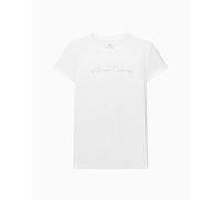 Armani Exchange Short Sleeve Big Signed Logo T-Shirt, Optical White, L Women, Optical White., L
