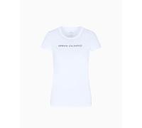 Armani Exchange Women's Short Sleeve Front Bold Logo Lettering Slim Fit T-Shirt, White (Optic White), M