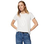 Armani Exchange Women's Short Sleeve On Tone Logo Print Regular Boxy Fit T-Shirt, White (Optic White), S