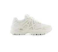Armani Exchange Women's Speed Sneaker, Off White+Silver, 4.5 UK
