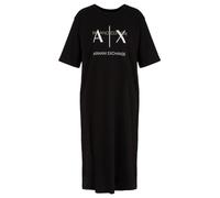 Armani Exchange Women's Sustainable, Long T-Dress, Round Neck, Black, XS, Black, XS