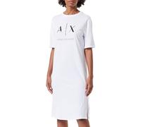 Armani Exchange Women's Sustainable, Long T-Dress, Round Neck, White, S, Op. White, S