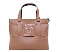 Armani Exchange Women's Susy Soft, Sustainable, On Tone Logo Shopping Bag, S, Candied Ginger