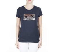 Armani Exchange Women's T-Shirt T-Shirt Not Applicable, Navy Silver, X-Large