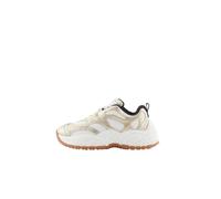 Armani Exchange Women's Vedder, Chunky Sole, Laminated Details, Jumpsuit Logo Sneaker, Pale Gold Off White, 4.5 UK