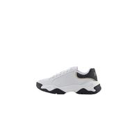 Armani Exchange Women's Wonder, Chunky Sole, Gold Details Sneaker, Op White Black, 4 UK