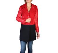 Armani Exchange Womens Wool Blend Button-Up Coat with Long Sleeves - Red - Size X-Large