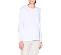 Armani Exchange Women's Long Sleeve Side Tone on Tone Logo T-Shirt, White, M, White (Optic White), M