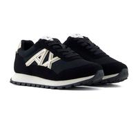 Armani Exchange Women's Essential, Drop, Microsuede Details Trainers, Black Pale Gold, 36.5 EU, Black Pale Gold, 3.5 UK