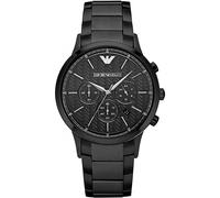 Emporio Armani Watch for Men, Quartz Chronograph Movement, 43 mm Black Stainless Steel Case with a Stainless Steel Strap, AR2485