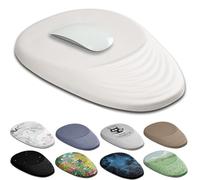 Armanza Ergonomic Mouse Pad Wrist Support, Mouse Pad with Wrist Rest, Entire Memory Foam & Non-Slip PU Base MousePads with Stepped-Wedge Design for Pain Relief, Desk, Office, Home, Vanilla Cream