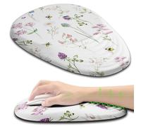 Armanza Floral Ergonomic Mouse Pad Wrist Support, Pretty Flowers Mouse Pad with Wrist Rest, Foam Massage Design & Non-Slip PU Base MousePads for Pain Relief, Desk, Office, Home