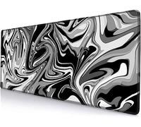 Armanza Large Gaming Mouse Pad, Extended XL Mousepad, Non-Slip Rubber Base Keyboard Mouse Mat Desk Pad for Work, Game, Office, Home, 31.5 x 11.8 in, Black Marble Fluid Design