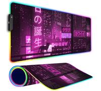 Armanza RGB Gaming Mouse Pad, Large Mousepad with Led Light, Gaming Accessories Keyboard Pad for Desk, Non-Slip Rubber Base Big Mouse Mat for Gamer, 31.5 X 11.8 Inch, Purple Anime