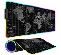Armanza RGB Gaming Mouse Pad, Large Mousepad with Led Light, Gaming Accessories Keyboard Pad for Desk, Non-Slip Rubber Base Big Mouse Mat for Gamer, 31.5 X 11.8 Inch, Black World Map