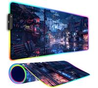 Armanza RGB Gaming Mouse Pad, Large Mousepad with Led Light, Gaming Accessories Keyboard Pad for Desk, Non-Slip Rubber Base Big Mouse Mat for Gamer, 31.5 X 11.8 Inch, Japanese Streets