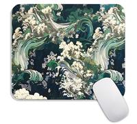 Armanza Square Mouse Pad Japanese Art,Personalized Premium-Textured Custom Mouse Mat Design,Washable Mousepad Lycra Cloth,Non-Slip Rubber Base Computer Mouse Pads for Wireless Mouse
