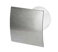 Armar Trading LTD Bathroom Extractor Fan 125mm / 5" with Non Return Valve/Backdraft Shutter Kitchen Ventilator with Modern Front Panel (125mm Turbo Fan with Timer, Silver/PES)