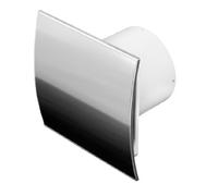 Bathroom Extractor Fan 100mm with Timer and Modern Frozen Glass Front Panel