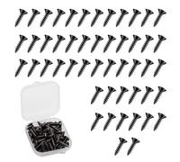 Armastuse Guitar Screws Kit, 50 Pieces Pickguard Screws for Guitar, Pickguard Screws, Set of Screws for Bass Pickguards, for Electric Guitar Bass Guitar, Electric Bass Guards (Black)