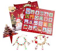 Armbändern Kalender - Weihnachtlicher Schmuck Adventskalender, 24 Tage Charm Sie Perlen Set Countdown Kalender, Bastelsets Für Anfänger Kinder Frauen Mädchen Schule