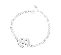 Armband Für Statische Elektrizität Personalisiertes Anfangsarmband, versilbertes -Stahl-Buchstabenarmband, zierliches -Stahlarmband, zarte Scheibe, Namensarmband für Frauen und Mädchen Watch Armband