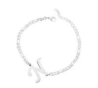 Armband Für Statische Elektrizität Personalisiertes Anfangsarmband, versilbertes -Stahl-Buchstabenarmband, zierliches -Stahlarmband, zarte Scheibe, Namensarmband für Frauen und Mädchen Watch Armband