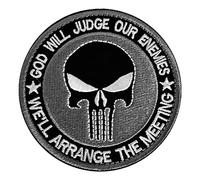 Armband Round Punisher Skull Military Tactical Patch Tape Army Morale Badge