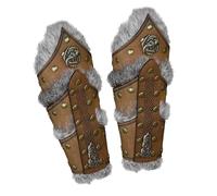 Armbands - Faux Leather Armbands with Fur Detail, Adjustable | Comfortable Punk Style Wrist Guards, Faux Leather Armband, LARP, Warriors and Costume Games, Gauntlets