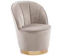 Beliani Armchair Alby Velvet Beige, Brown