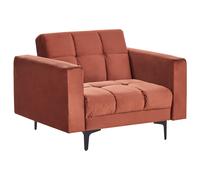 Beliani Velvet Armchair Red ALNES, Red