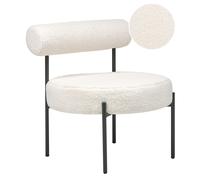 Beliani Armchair ALPHA Boucle White, White