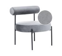 Beliani Industrial Armchair Alpha Velvet Grey