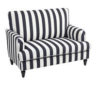 Homcom Cuddle Chair With Stripe, Armchair For Living Room, Black And White Black