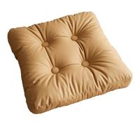 Armchair Booster Cushion Large 4" Thick Seat Pad Soft Touch Hand Tufted Floor Cushions Chair Pads Waterproof Faux Leather for Living Room Kitchen Garden(Amber,1 Piece)