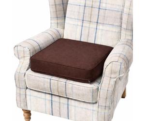 Armchair Booster Cushion Large Memory Foam 50cm x 50cm Seat Pad with Supportive 10cm Thick Lift Water resistant Polyester Cover Cushion for the Elderly, Post-Operative and Pregnency Chocolate Brown