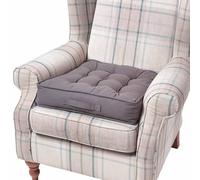 Armchair Booster Cushion Square Seat Pad, 50x50x10cm Large Faux Suede Firm Seat with Thick Lift Soft Touch Cotton Cushions For Pregnancy & Post-Operative Office Chair Dining Sofa, Grey
