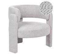 Beliani Armchair BUREA Chenille Light Grey, Grey
