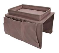 Armchair Caddy, Couch Remote Holder Folding Hanging With Pockets Tray, Arm Chair Caddy For Recliner Offices Dorm Rooms Bedrooms Notebooks Pens Glasses Tv Remote Controllers (Coffee)