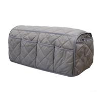 Armchair Caddy With 14 Pockets For Sofa Armrest Storage Non Slip Recliner Organizer Made From Cotton Fabric In Purple Color For Living Room Use To Hold Remotes And Magazines Securely(grey)