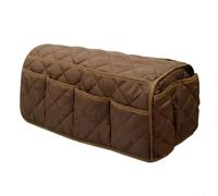 Armchair Caddy With 14 Pockets For Sofa Armrest Storage Non Slip Recliner Organizer Made From Cotton Fabric In Purple Color For Living Room Use To Hold Remotes And Magazines Securely(coffee)