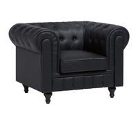 Armchair CHESTERFIELD Faux Leather Black