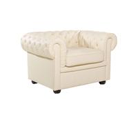 Armchair CHESTERFIELD Leather Beige