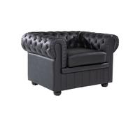 Armchair CHESTERFIELD Leather Black