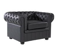 Armchair CHESTERFIELD Leather Black