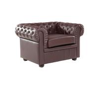 Armchair CHESTERFIELD Leather Brown