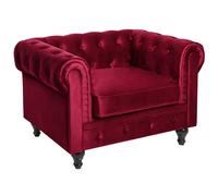 Armchair CHESTERFIELD Velvet Burgundy